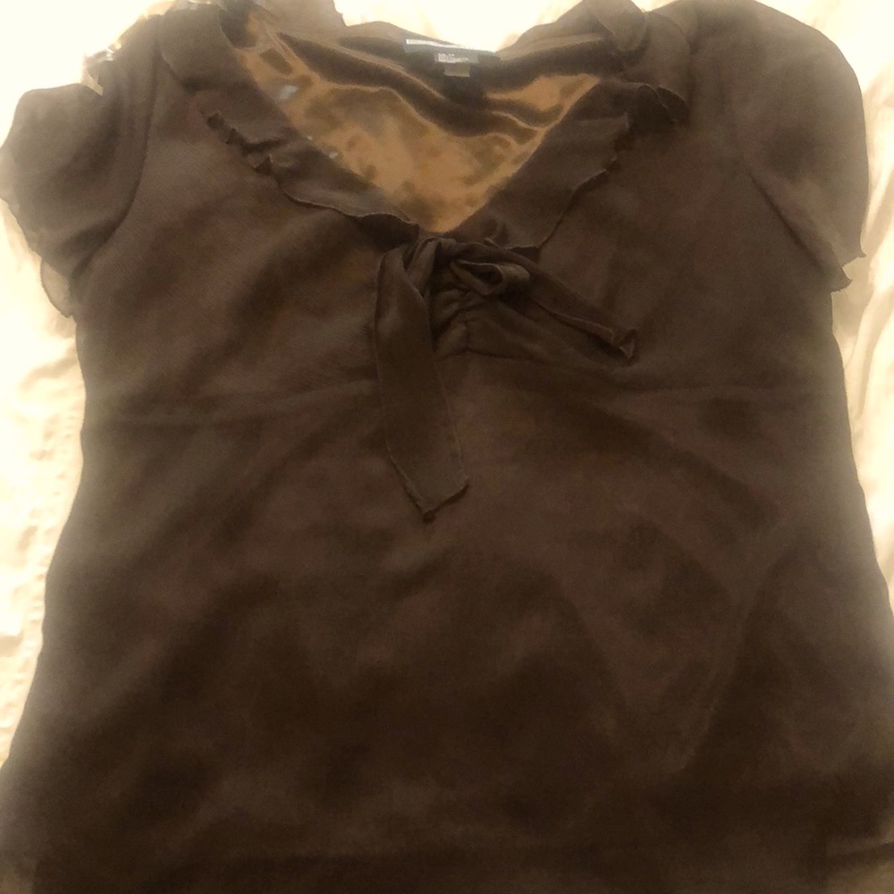 Brown top by Requirements size 14.